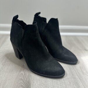 Dolce‎ Vita Boots Womens Size 10 Black Leather Booties Stacked Heel Chic Grunge